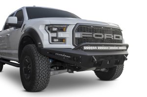 Ford F-150 Raptor License Plate Bracket - Front - Addictive Desert Designs - HoneyBadger, Stealth Fighter - Hammer Black - `17-`18 Ford F-150 Raptor License Plate Bracket - Front - Addictive Desert Designs - HoneyBadger, Stealth Fighter - Hammer Black - `17-`18